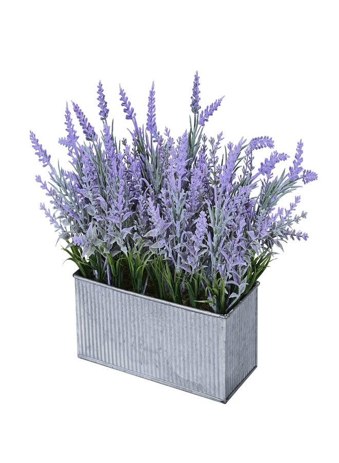 Vlorart Artificial Lavender Decor, Fake Lavender Plant in Decorative Silver Metal Pots, Faux Lavender Plant Artificial Flowers for Farmhouse Home Decor Office Bathroom Desk Room Indoor Outdoor - Image 1
